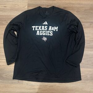 adidas Black Texas A&M Aggies Long-Sleeve Shirt